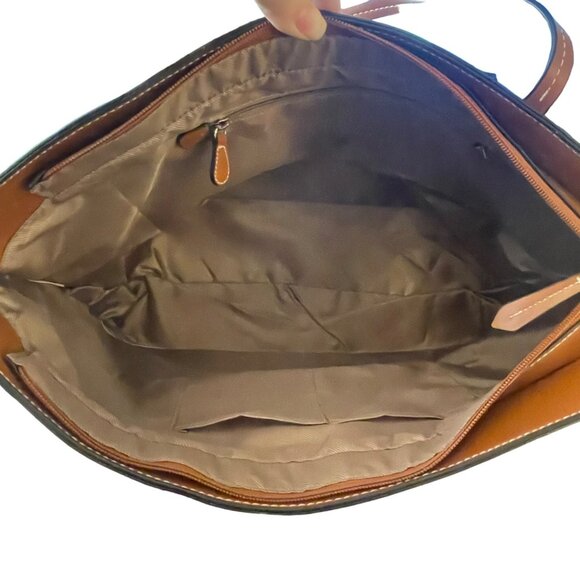 London Fog Floral Print Canvas Handbag 11x19x6 NWT - Picture 6 of 10